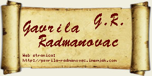 Gavrila Radmanovac vizit kartica